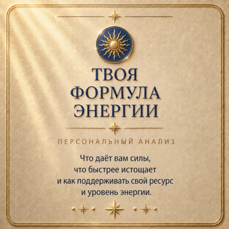 ТВОЯ ФОРМУЛА ЭНЕРГИИ
